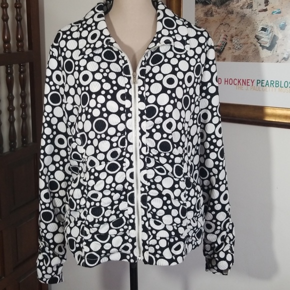 Toni Morgan pattern zippered jacket. Size L - Picture 1 of 8